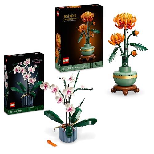 LEGO Bundle Fiori Eleganti - Orchidea (10311) e Crisantemo (10368)