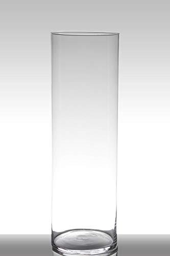 INNA-Glas Vaso da Pavimento in Vetro Sansa Cilindro Trasparente 60cm