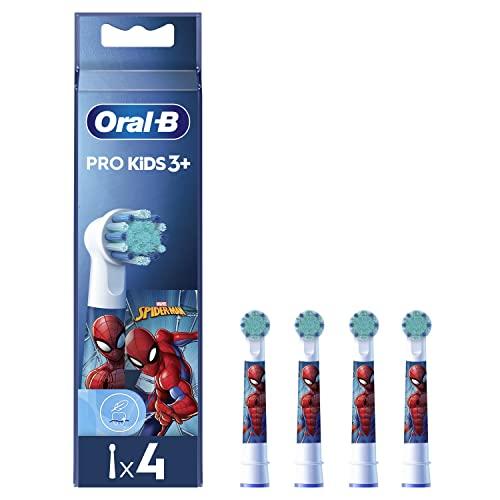 Oral-B Pro Kids Testine di Ricambio Spiderman, 4 Pezzi