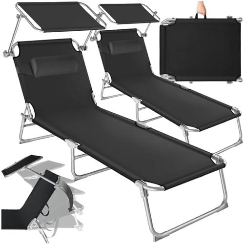 Set 2 Lettini Prendisole TecTake® con Parasole