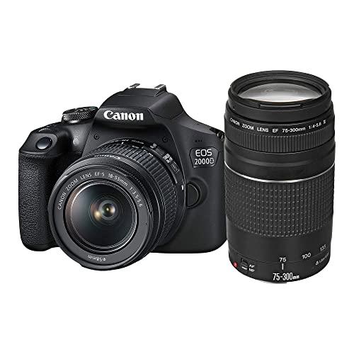 Canon EOS 2000D Fotocamera Reflex Digitale, Nero, Full-Size