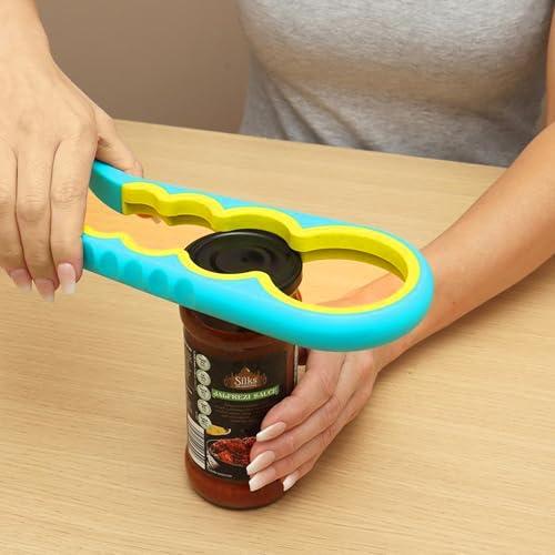 Set di 2 Apriscatole e Apribottiglie 4 in 1 Manuali Gialli