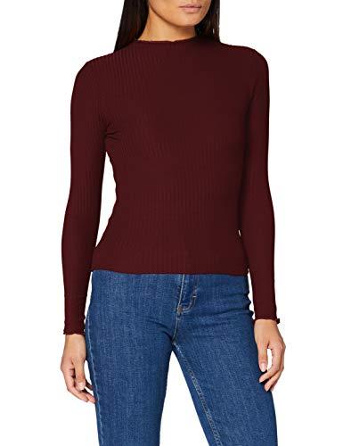 Only ONLEMMA L/S High Neck Top Noos Jrs - Maglia a Maniche Lunghe da Donna Marrone