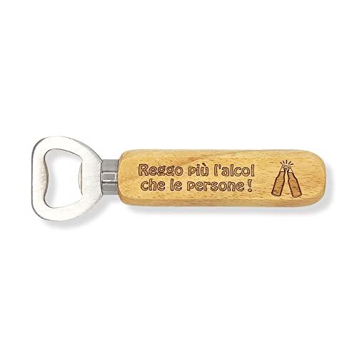 Apribottiglie in Legno e Ferro con Magnete - Idea Regalo Originale Inciso a Laser