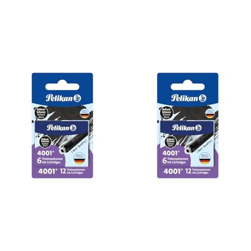 Pelikan Set Cartucce Inchiostro 4001 per Stilografiche TP6 - Nero Brillante - Confezione Risparmio 12 Unità / 2 Scatole da 6 Cartucce - Made in Germany 330803 (Confezione da 2)