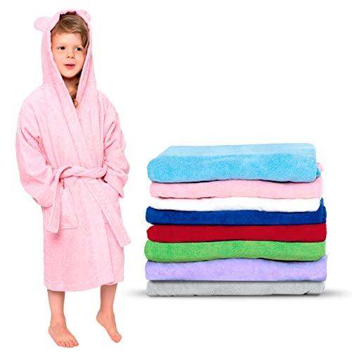 Twinzen Accappatoio Bambini in Cotone Biologico con Cappuccio e Orecchie