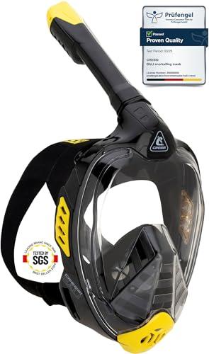 CRESSI Bali Full Face Mask Black/Yellow S/M - Maschera Snorkeling Integrale
