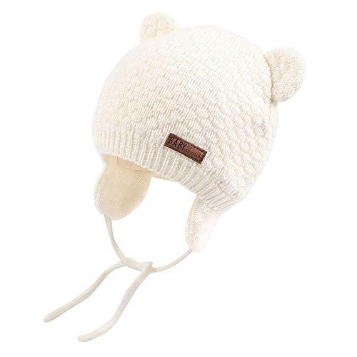 DRESHOW Cappello Neonato Orso con Orecchie - Caldo e Morbido per Autunno Inverno