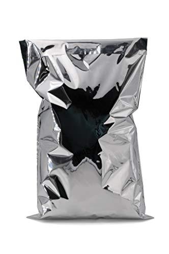 Italpak Sacchetti Regalo Argento Metallizzato con Chiusura Adesiva - 25x38+4cm - Confezione da 50 Pezzi