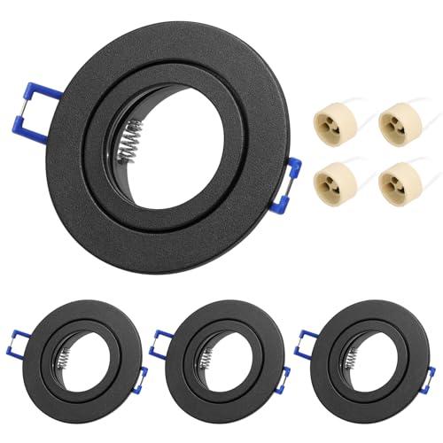 KYOTECH Set di 4 Faretti GU10 IP44 Neri