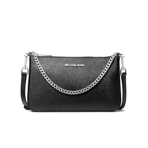 Michael Kors Jet Set Borsa a Tracolla Media Catena - Eleganza Quotidiana in Pelle Saffiano Nera