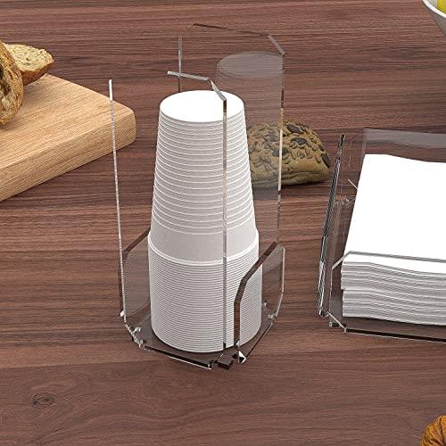 Agplex - Portabicchieri in vetro acrilico - Porta bicchieri da buffet modello MUSA