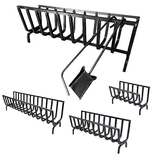 Angelo Pegoraro Brucialegna in Ferro Battuto Grigio per Camino e Barbecue