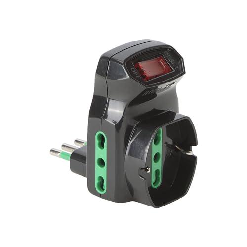 FANTON 87318 Adattatore Triplo con Interruttore e Protezione Sovraccarico