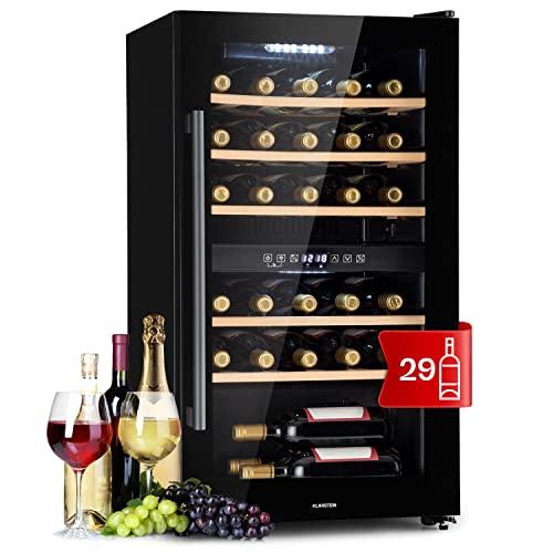 Klarstein Cantinetta Vino Doppia Zona, 29 Bottiglie, Acciaio Inox