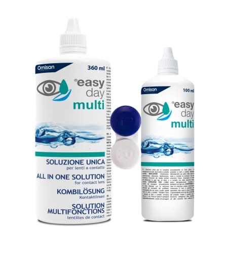 Easy Day Multi Soluzione Unica per Lenti a Contatto - 360 ml + 100 ml + Portalenti incluso