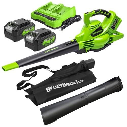 Greenworks 48V Aspirafoglie Soffiatore a Batteria con Tracolla GD24X2BVK4X