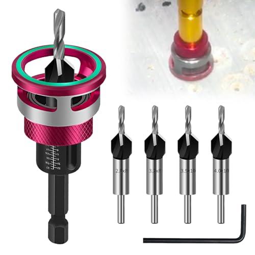 Set di 6 Punte per Svasatura Conica con Arresto di Profondità per Legno