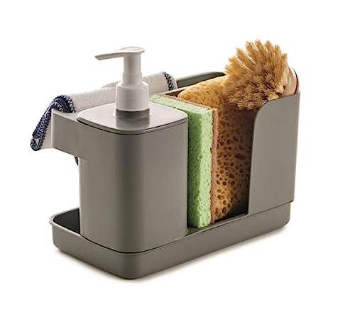 Snips Riordinello - Dispenser Sapone con Porta Spugna Grigio