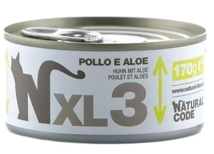 Natural Code XL Pollo e Aloe per Gatti - 12 Lattine da 170g
