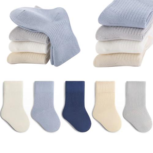 QIYIENDIAN Calzini in Cotone Morbido per Bambini - 5 Paia
