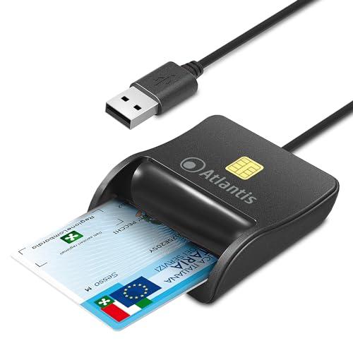 Atlantis Lettore Smart Card Reader USB per Tessera Sanitaria, CNS, SPID e Firma Digitale
