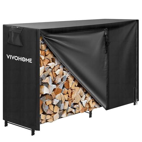 VIVOHOME Portalegna e Copertura per Legna da Ardere 1,5M - Protezione Robusta per Interni ed Esterni
