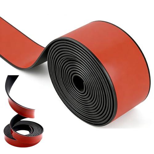 Strisce di Gomma Autoadesive, (20mm x 2mm x 3m) Strisce di Gomma in Neoprene, Striscia di Caucciù Solida, Rotoli di Caucciù Autoadesiva, Guarnizione per Pavimenti, per Isolamento