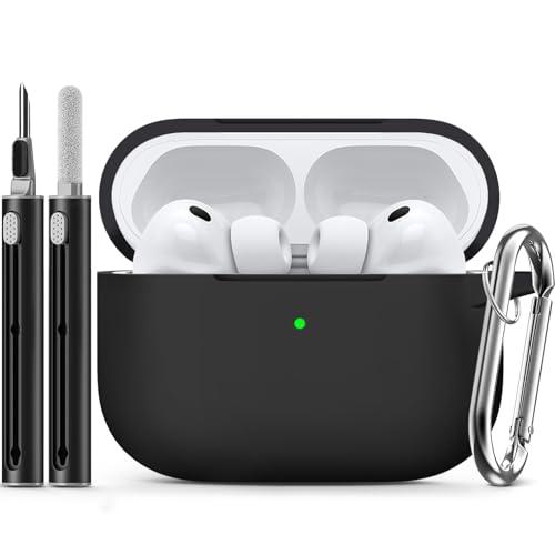 Custodia Protettiva in Silicone Inesore Compatibile con AirPods Pro 3 (2025) con Kit di Pulizia - Nera