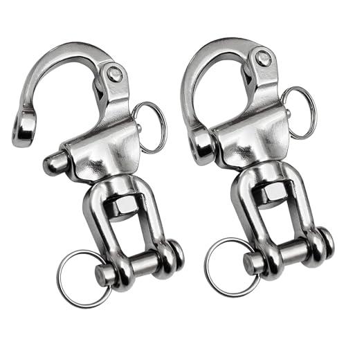 Grillo Girevole in Acciaio Inox 316 con Gancio Antipatico - 70mm (Confezione da 2)