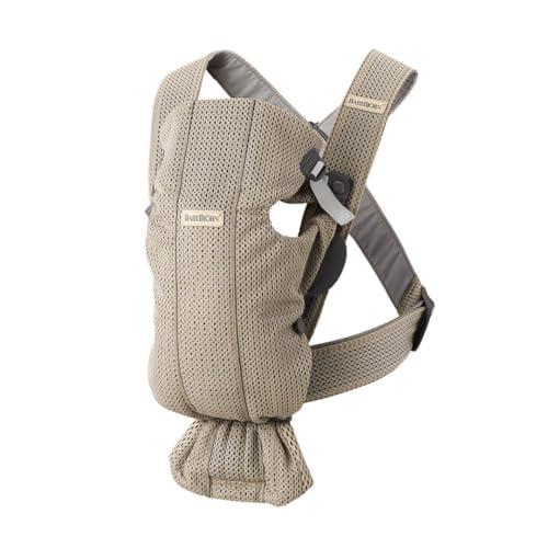 BabyBjörn Marsupio Mini - Mesh 3D, Beige-grigio