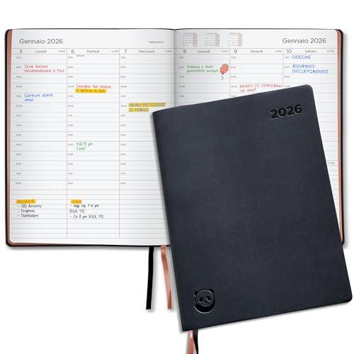 Agenda Premium 2026 Smart Panda - A4 Settimanale Oro Rosa
