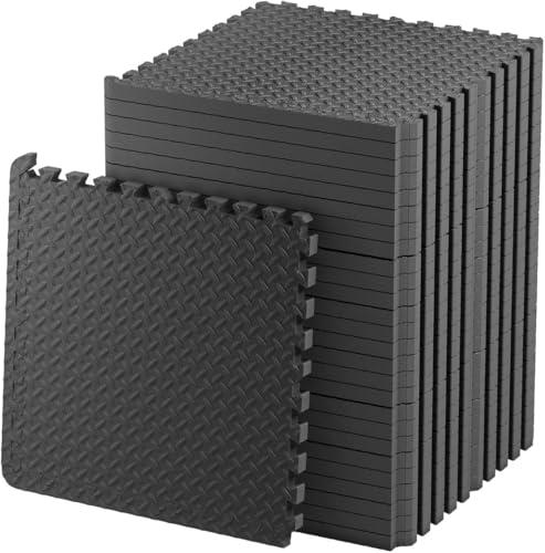 Tappeto Gommato Fitness 60x60 cm ad Incastro Puzzle: Pavimento Palestra Antiscivolo