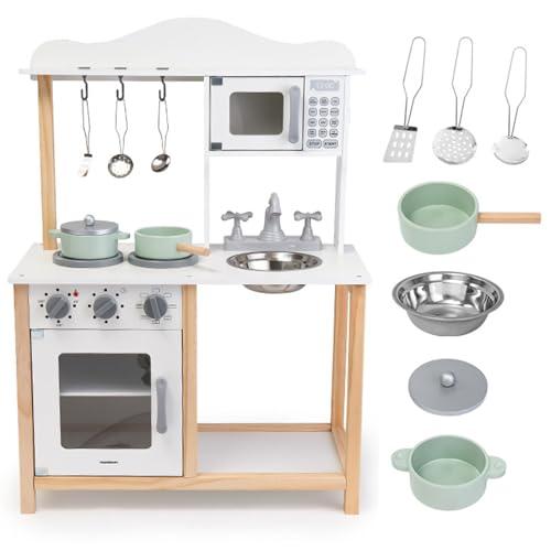 Mamabrum Cucina Giocattolo per Bambini in Legno - Completa di Accessori e Suoni