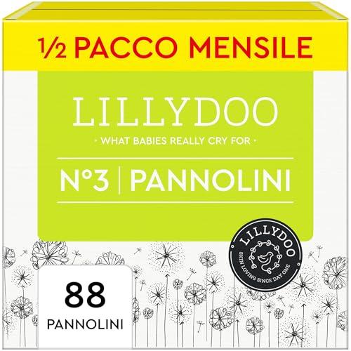 LILLYDOO Pannolini delicati sulla pelle, taglia 3 (6-10 kg), scatola mezza mese (88 pannolini)