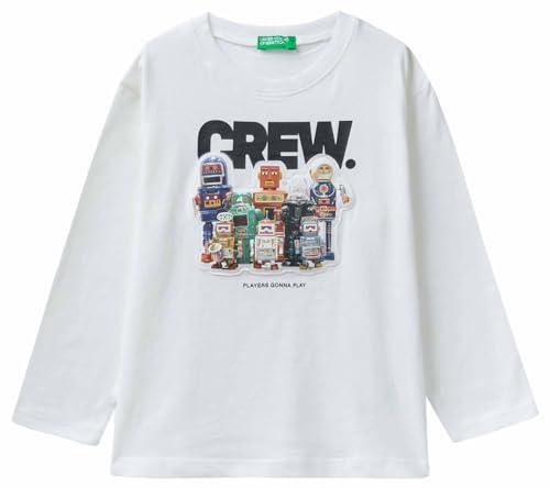 United Colors of Benetton T-shirt M/L 38eug10cs, T-Shirt Bambini e ragazzi, Bianco Latte 074, 82