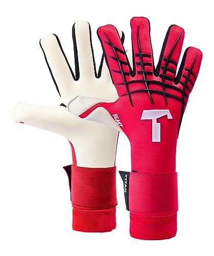 T1TAN Red Beast 3.0 - Guanti da portiere - senza protezione per le dita - guanti da portiere di calcio - taglia 7
