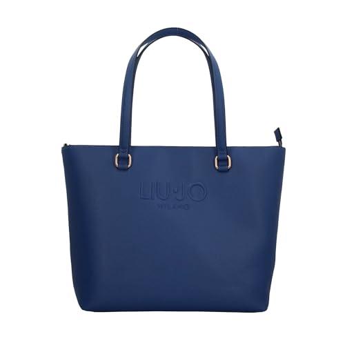 Liu Jo Borsa Tote Halona in Similpelle, AA5321 E0087 Dust Blue, 34 x 30 x 13 cm