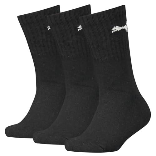 PUMA Crew Calzini Unisex - Bambini e Ragazzi, Nero, 35-38 (Pacco da 3)