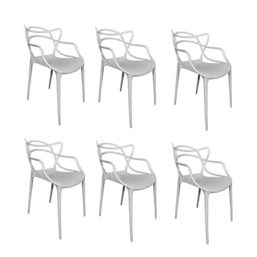 Set 6 Sedie da Giardino Paluplus Twist Grigio Chiaro