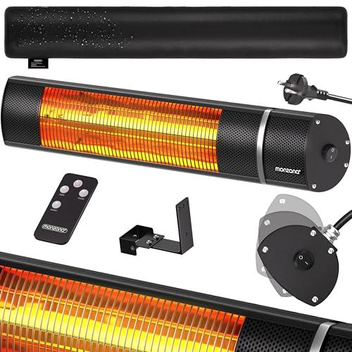 Stufa Elettrica a Infrarossi Monzana® 2000W con Telecomando e Protezione IP55