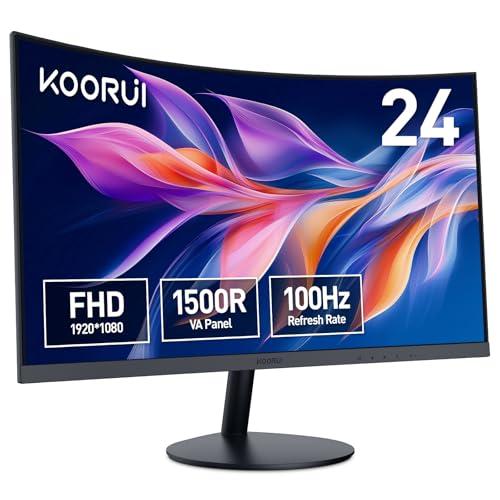 KOORUI Monitor Curvo 23.6 Pollici Full HD 100Hz