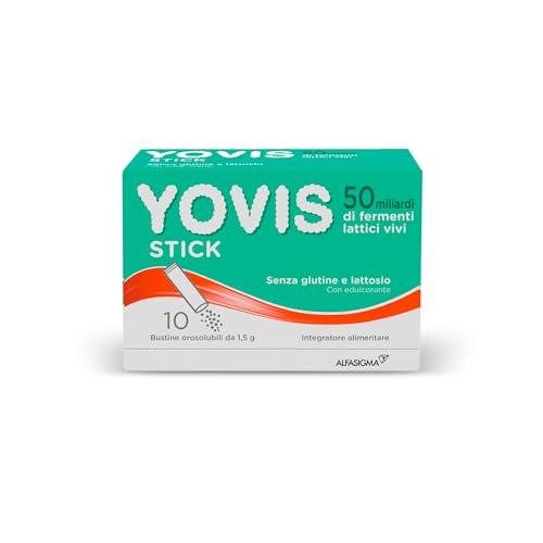 Yovis Stick, Probiotici per il Benessere Intestinale, 50 Miliardi di Fermenti Lattici Vivi, Senza Glutine e Lattosio, 10 Bustine Orosolubili