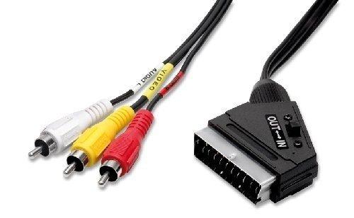 Cavo Scart 3 RCA A/V + Commutatore IN/OUT - L. 1,5 mt.