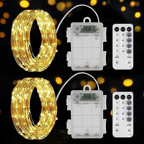 Luci LED a Batteria, Lucine LED Decorative, Luci Stringa Impermeabile Esterno Interno Luci LED Stringa per Parete Camera Balcone Giardino Natale Feste Matrimonio