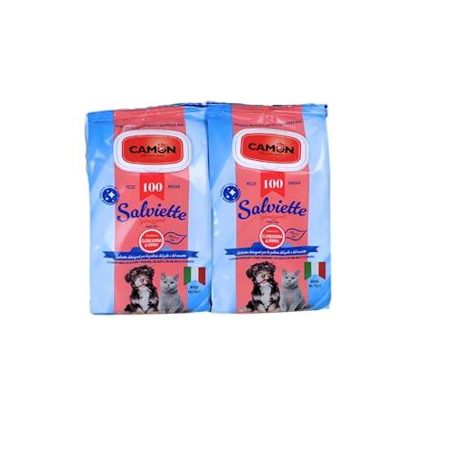 Camon Salviette Igienizzanti Clorexidina e Mirra per Cani e Gatti