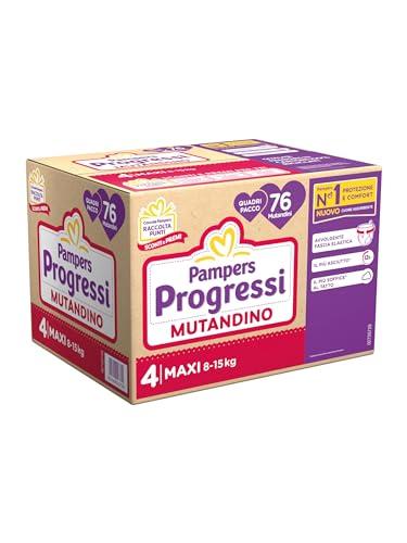 Pampers Progressi Mutandino Maxi Taglia 4 (8-15 kg) Quadripacco da 76 Pannolini