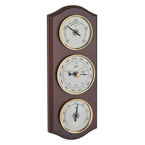 TFA Dostmann Stazione Meteo Analogica in Legno Massiccio Noce