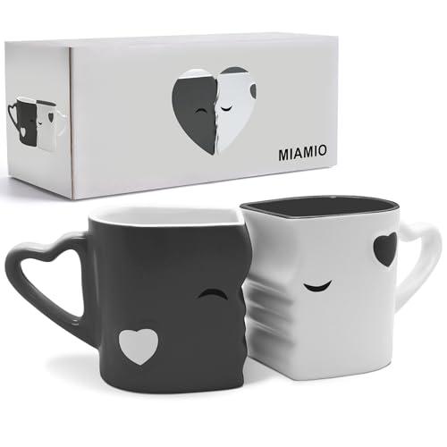 MIAMIO - Set di Tazze da Caffè in Ceramica Baci (Grigio)
