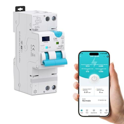 Interruttore Differenziale Wi-Fi Tuya Smart RCBO con Reset Automatico e Protezioni Avanzate